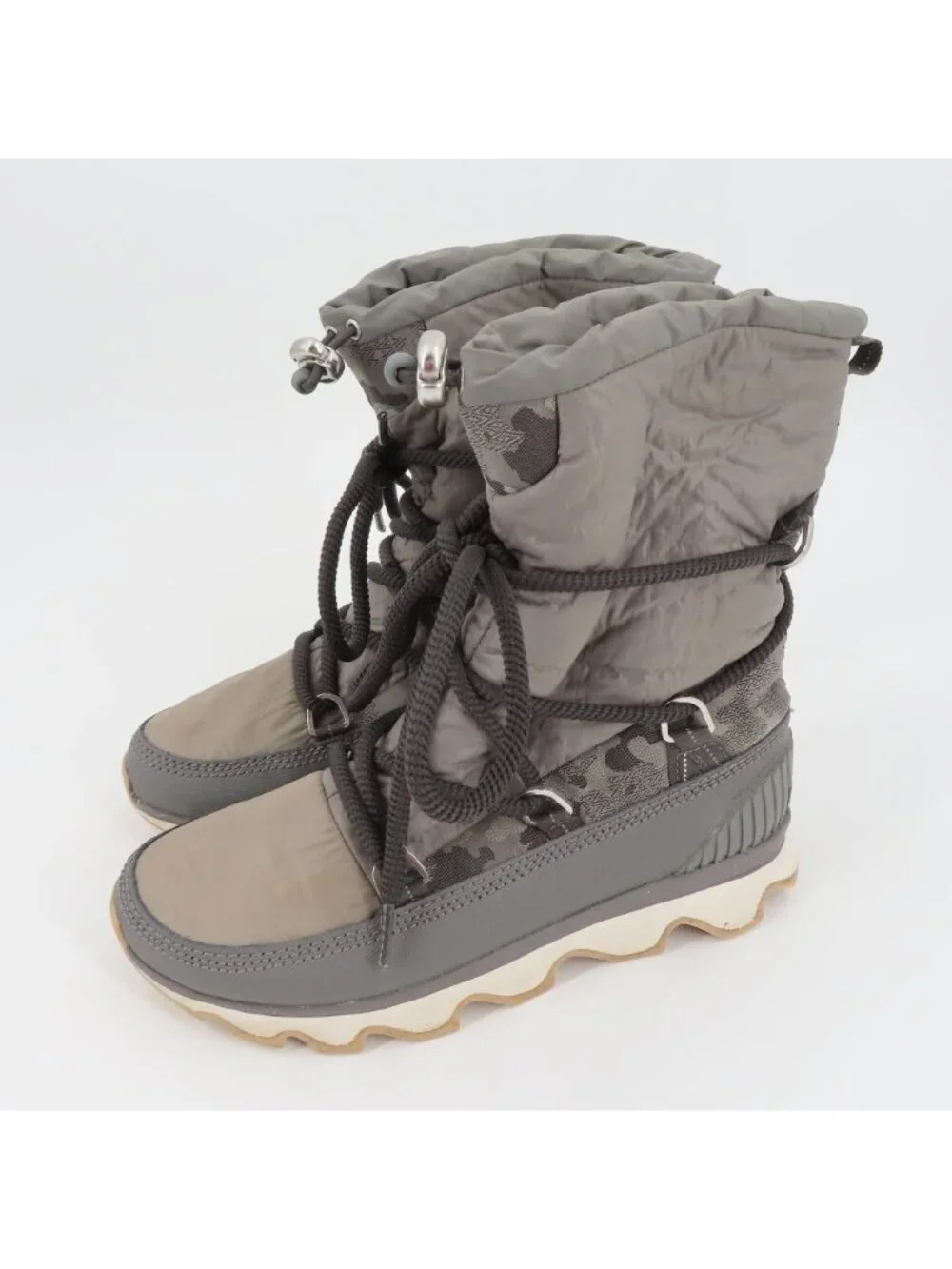 Sorel Women 8.5 Kinetic Lace up Boot Quarry Gray NL3101-052 Winter Waterproof